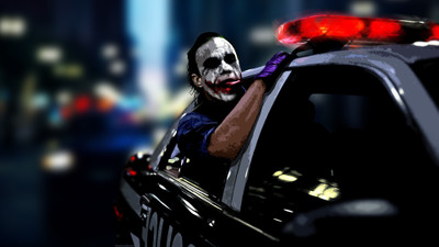 

Akhuratha Wall Poster /-anime-police-digital-art-Heath-Ledger-Joker-Batman-MessenjahMatt Paper Print(12 inch X 18 inch, Rolled)