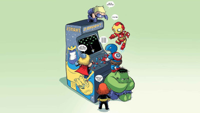 

Akhuratha Wall Poster Marvel-Comics-movies-Marvel-Heroes-Iron-Man-Stark-Industries-Hulk-Captain-America-Thor-Thanos-arcade-cabinet-The-Avengers Paper Print(12 inch X 18 inch, Rolled)