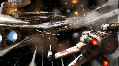 

Akhuratha Wall Poster Star-Wars-X-wing-Star-Destroyer-science-fiction-Rebel-Alliance-Galactic-Empire Paper Print(12 inch X 18 inch, Rolled)