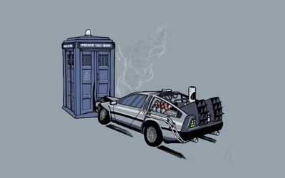 

Aabhaas Wall Poster-Back-to-the-Future-DeLorean-Doctor-Who Paper Print(12 inch X 18 inch, Rolled)