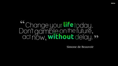 

Akhuratha asimone-de-beauvoir-quote-life-change Wall Poster Paper Print(12 inch X 18 inch, Rolled)