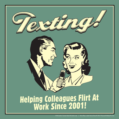 

Akhuratha Wall Poster texting-helping-colleagues-flirt-at-work-since- Paper Print(18 inch X 12 inch, Rolled)