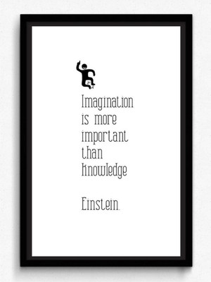 

Akhuratha Wall Poster -imagination-is-more-important-than-knowledge-bw-tgfdstjch Paper Print(18 inch X 12 inch, Rolled)