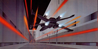 

Aabhaas Wall Poster /-Star-Wars-Death-Star-X-wing-artwork-painting-Ralph-McQuarrie Paper Print(12 inch X 18 inch, Rolled)