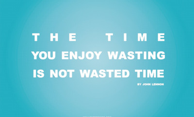 

Akhuratha time-you-enjoy-wasting-is-not-wasted-time-quote-retro-blue-v Wall Poster Paper Print(12 inch X 18 inch, Rolled)