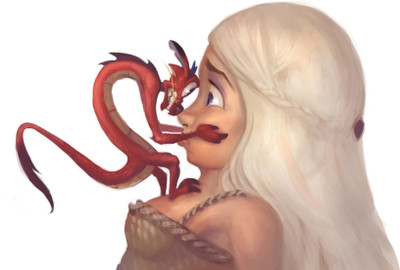 

Aabhaas Wall Poster-Disney-Mushu-Daenerys-Targaryen-Mulan-Game-of-Thrones-crossover Paper Print(12 inch X 18 inch, Rolled)
