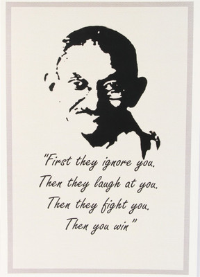 

Akhuratha Wall Poster gandhiji-then-you-win- Paper Print(18 inch X 12 inch, Rolled)