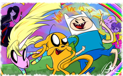 

Aabhaas TV Show Adventure Time Jake The Dog Finn The Human HD Wall Poster Paper Print(12 inch X 18 inch, Rolled)