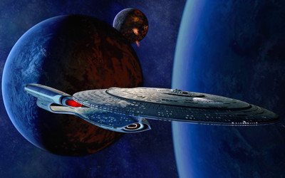 

TV Show Star Trek: The Next Generation Star Trek Sci Fi Movie Enterprise Ship Planet Stars Dark Space HD Wall Poster Paper Print(12 inch X 18 inch, Rolled)