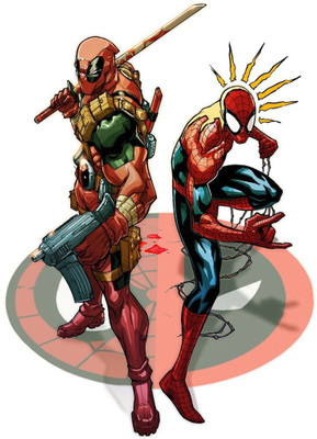 

Aabhaas Wall Poster Spider-Man-Deadpool Paper Print(12 inch X 18 inch, Rolled)