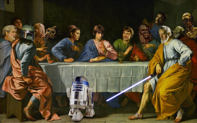 

Aabhaas Wall Poster Star-Wars-crossover-The-Last-Supper Paper Print(12 inch X 18 inch, Rolled)