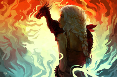 

Aabhaas Wall Poster-Game-of-Thrones-Daenerys-Targaryen-artwork-fan-art-dragon Paper Print(12 inch X 18 inch, Rolled)