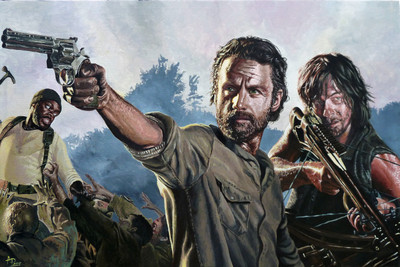 

TV Show The Walking Dead Rick Grimes Daryl Dixon Tyreese Williams HD Wall Poster Paper Print(12 inch X 18 inch, Rolled)
