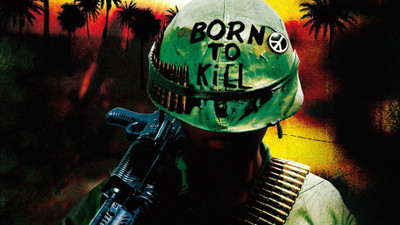 

Akhuratha Wall Poster-peace-sign-Full-Metal-Jacket-artwork-gun-Vietnam-War-movies-helmet Paper Print(12 inch X 18 inch, Rolled)