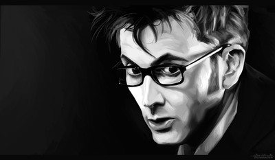 

Akhuratha Wall Poster-Doctor-Who-The-Doctor-David-Tennant-monochrome-Tenth-Doctor Paper Print(12 inch X 18 inch, Rolled)