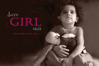 

Akhuratha Wall Poster save-girl-childs-paper-x-with-acrylic-sticker-free Paper Print(18 inch X 12 inch, Rolled)