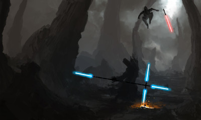 

Aabhaas Wall Poster /-Star-Wars-lightsaber Paper Print(12 inch X 18 inch, Rolled)