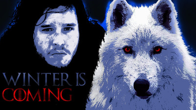 

Akhuratha Designs TV Show Game Of Thrones Jon Snow Ghost Direwold HD Wall Poster Paper Print(12 inch X 18 inch, Rolled)