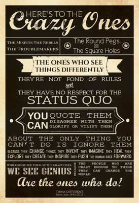 

Akhuratha Wall Poster steve-jobs-here-s-to-the-crazy-ones Paper Print(18 inch X 12 inch, Rolled)