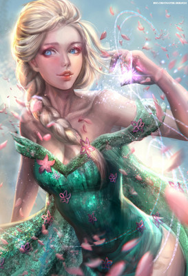 

Akhuratha Wall Poster Princess-Elsa-Frozen-movie-Frozen-Fever-Disney-blonde-braids Paper Print(18 inch X 12 inch, Rolled)