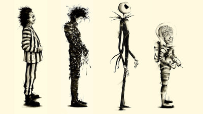 

Aabhaas Wall Poster -Tim-Burton-movies-Beetlejuice-fan-art-Edward-Scissorhands-Mars-Attacks Paper Print(12 inch X 18 inch, Rolled)