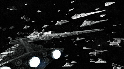 

Aabhaas Wall Poster digital-art-space-Star-Wars-Star-Destroyer-TIE-Fighter Paper Print(12 inch X 18 inch, Rolled)