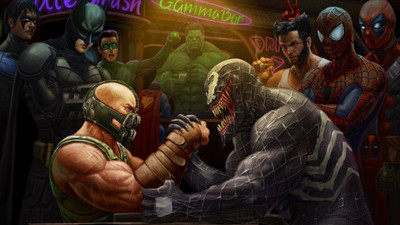 

Aabhaas Wall Poster Venom-Bane-Marvel-vs-DC-Comic-Spider-Man-Hulk-Batman-Superman Paper Print(12 inch X 18 inch, Rolled)