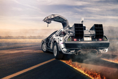 

Akhuratha Wall Poster Back-to-the-Future-DeLorean-movies-car Paper Print(12 inch X 18 inch, Rolled)
