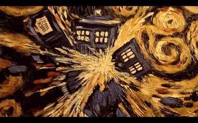 

Aabhaas Wall Poster-Doctor-Who-TARDIS-Vincent-van-Gogh Paper Print(12 inch X 18 inch, Rolled)