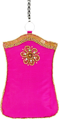 

Bagaholics Ethnic Raw Silk Saree Clutch Mobile Pouch Waist Clip Ladies Purse Gift For Women Mobile Pouch(Pink)