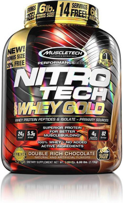 

Muscletech Performance Series Nitrotech 100% Whey Gold Whey Protein(2.72 kg, Double Rich Choclate)