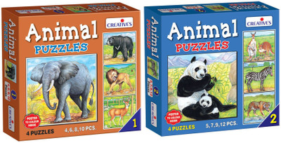 

Creatives Combo of Animal Puzzles - 1 and Animla Puzzles - 2(2 Pieces)