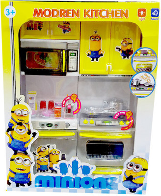 

Shoppernation Cute Minion Design Kids Modern Kitchen Playset