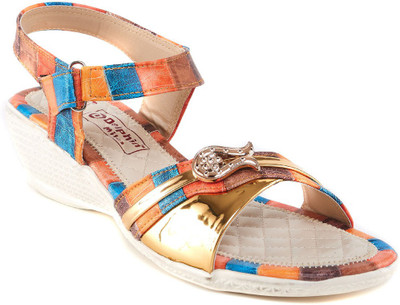 

Dolphin Miles Women Gold Wedges