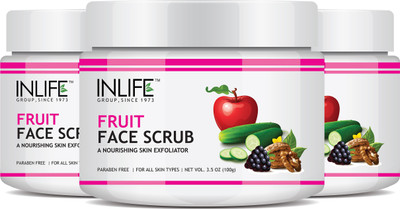 

Inlife Fruit Face Scrub,100gm,(3-Pack) Scrub(100 g)