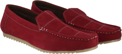

LeatherKraft Loafers For Men(Red