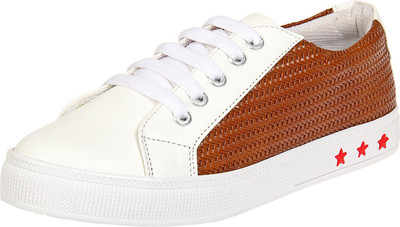 

Tapps Women's Canvas Casual Shoes Sneakers For Women(Multicolor, White and tan