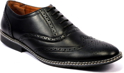 

icebullleather FORMAL BROGUE SHOES Brogues For Men(Black