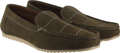 LeatherKraft Loafers For Men(Olive
