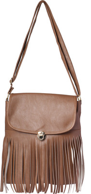 

Raju purse collection Girls Casual Brown PU Sling Bag