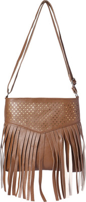 

Raju purse collection Girls Casual Brown PU Sling Bag