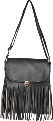 

Raju purse collection Girls Casual Black PU Sling Bag