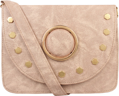 

taps fashion Girls Casual Beige PU Sling Bag