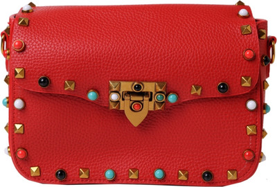

Tribal Zone Girls Evening/Party Red Leatherette Sling Bag