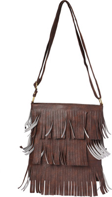 

Raju purse collection Women Casual Brown PU Sling Bag