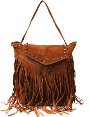 

Tribal Zone Girls Evening/Party Khaki PU, Velvet Sling Bag