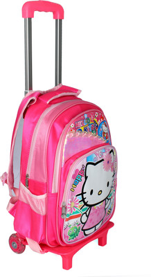 

HSR Pink 3D Design Kids Children's Trolley Bag Small Travel Bag(Pink)