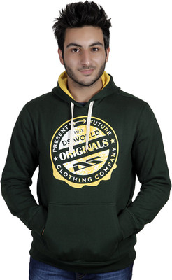 

DS WORLD Full Sleeve Printed Men's Sweatshirt, Bottle green