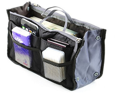 

Everbuy Multipurpose Gift Pencil Pouch Travel Kit Makeup Toilet Handbag Organizer Medicine Bag-BLACK(Black)