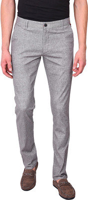 Lemax Slim Fit Men Grey Trousers